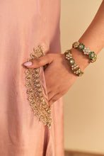 Load image into Gallery viewer, Ilana Off rose Silk Dabka Zardozi Embroidered Kurta Set
