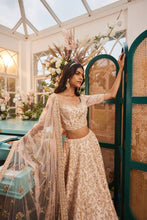 Load image into Gallery viewer, PEACH RAWSILK HANDWORK LEHENGA
