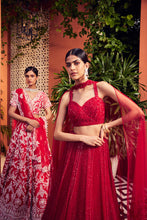 Load image into Gallery viewer, red heavily embellished lehenga
