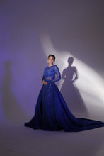 Load image into Gallery viewer, Blue embroidered gown set
