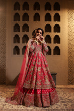 Load image into Gallery viewer, Fuchsia embroidered lehenga with Anarkali Kurta set
