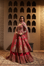 Load image into Gallery viewer, Fuchsia embroidered lehenga with Anarkali Kurta set
