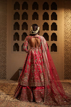 Load image into Gallery viewer, Fuchsia embroidered lehenga with Anarkali Kurta set
