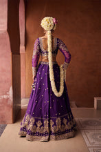 Load image into Gallery viewer, Purple Upada silk blouse, lehenga and georgette dupatta
