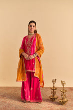Load image into Gallery viewer, Nooren - Hotpink Kurta with Flared Palazzo and Dupatta
