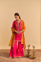 Load image into Gallery viewer, Nooren - Hotpink Kurta with Flared Palazzo and Dupatta
