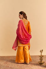 Load image into Gallery viewer, Nooren - Orange Kurta with Flared Palazzo and Dupatta
