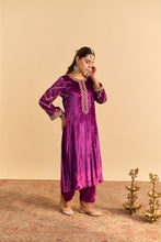 Load image into Gallery viewer, Azmiya - Deep Purple Chauga with Salwar
