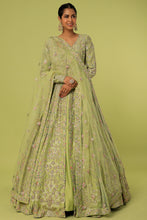 Load image into Gallery viewer, Firoza raw silk heavily embroidered jacket lehenga

