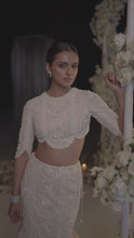 Load and play video in Gallery viewer, Powder Peach Fish Cut Lehenga Set
