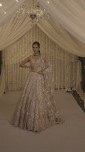 Load and play video in Gallery viewer, Nude Floral Lehenga Set
