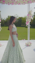 Load and play video in Gallery viewer, Mint Green Sequin Lehenga Set
