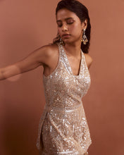 Load image into Gallery viewer, Champagne Sequin Sharara Set
