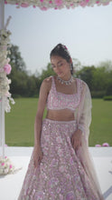 Load and play video in Gallery viewer, Nude Floral Lehenga Set
