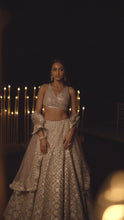 Load and play video in Gallery viewer, Dusty Lavender Spherical Pattern Lehenga Set
