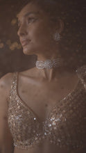 Load and play video in Gallery viewer, Biscotti Gold Sequin Lehenga Set
