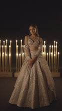 Load and play video in Gallery viewer, Dusty Lavender Square Jaal Lehenga Set
