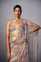 Load image into Gallery viewer, Joyce Shimmer Tulle draped saree set
