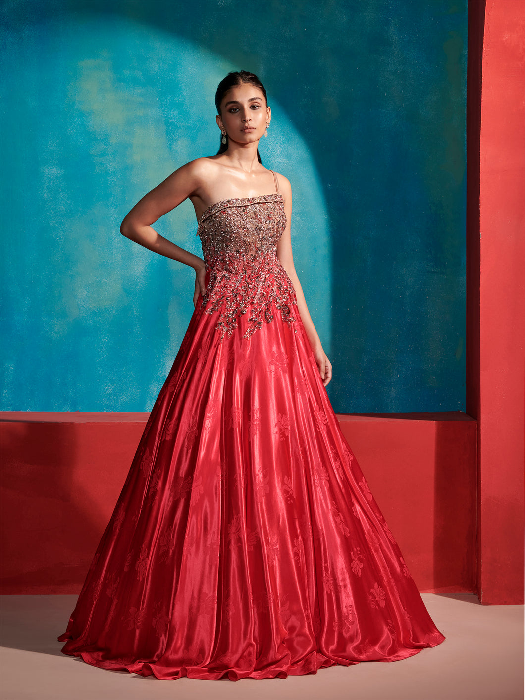 Cedar Rose Satin Gown