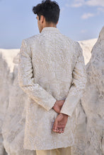 Load image into Gallery viewer, Off-White Three Dimensional Floral Sherwani Set
