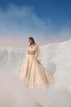 Load image into Gallery viewer, Cream Gold Cut Work Lehenga Set
