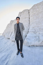 Load image into Gallery viewer, Black &amp; White Open Sherwani Set
