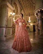 Load image into Gallery viewer, Copper Sequin Lehenga Set
