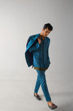 Load image into Gallery viewer, Teal Blue Pintuck Trousers
