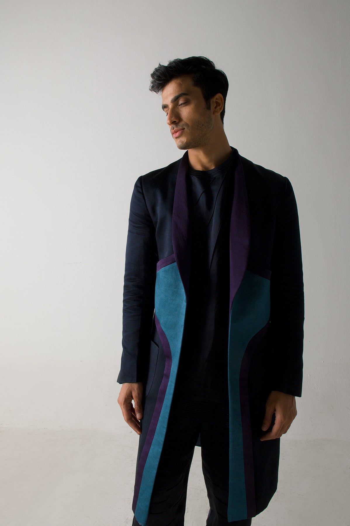 Midnight blue long overcoat