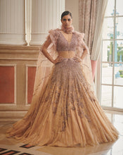 Load image into Gallery viewer, Pink Blush Shimmer Tulle Ombre Bridal Lehenga Set

