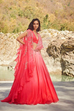 Load image into Gallery viewer, Fuchsia Organza Lehenga Set
