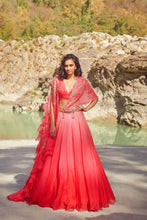 Load image into Gallery viewer, Fuchsia Organza Lehenga Set
