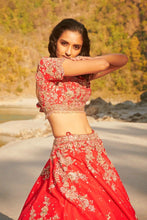 Load image into Gallery viewer, Red Silk Lehenga Set
