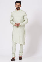 Load image into Gallery viewer, Duck egg Green Shoulder buttoned Kurta set
