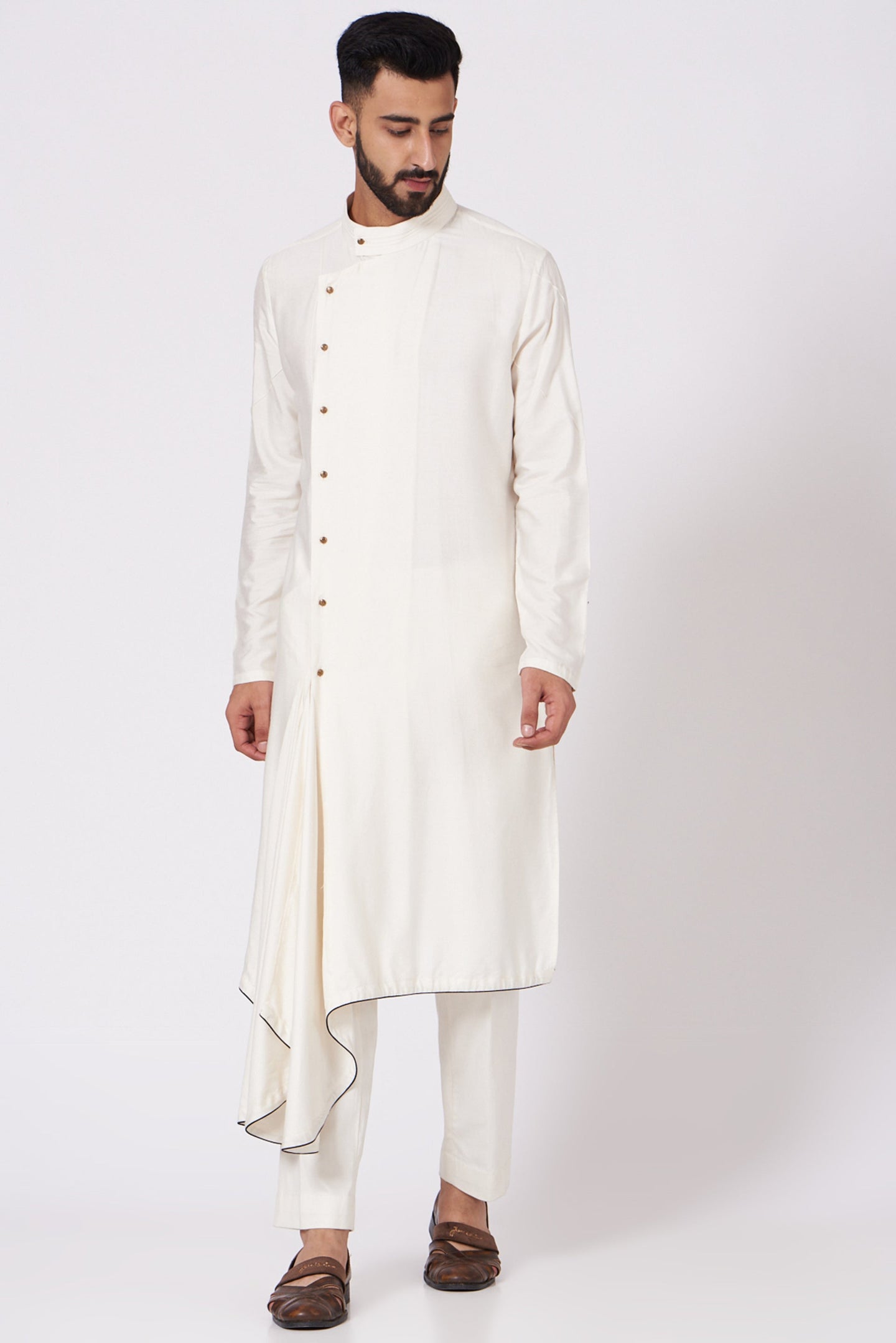 Ivory Drape Kurta set