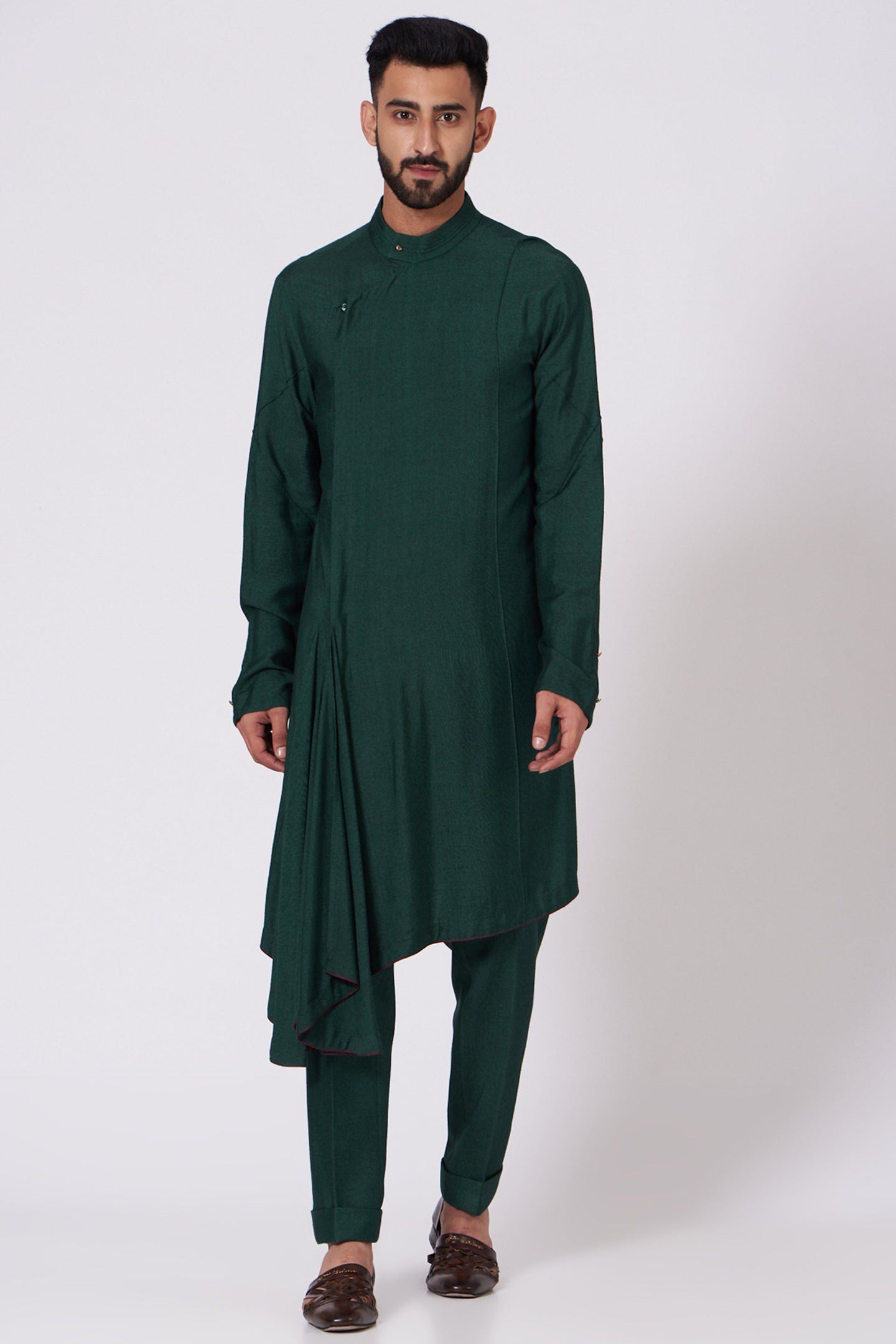 Emerald Green drape Kurta