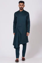 Load image into Gallery viewer, Teal Blue Drape Kurta set
