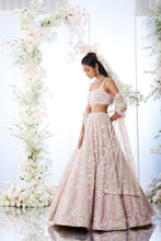 Load image into Gallery viewer, Nude Floral Lehenga Set
