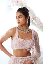 Load image into Gallery viewer, Nude Floral Lehenga Set
