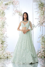 Load image into Gallery viewer, Mint Green Sequin Lehenga Set
