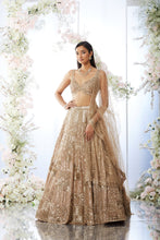 Load image into Gallery viewer, Biscotti Gold Sequin Lehenga Set
