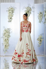 Load image into Gallery viewer, White Floral Jacket Lehenga Set
