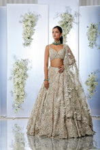 Load image into Gallery viewer, Nude Floral Lehenga Set
