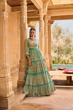 Load image into Gallery viewer, Sea Green Anarkali Set
