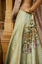 Load image into Gallery viewer, Sea Green Gota Patti Lehenga Set
