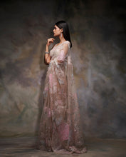 Load image into Gallery viewer, Peach Sequin Saree
