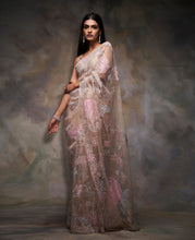 Load image into Gallery viewer, Peach Sequin Saree
