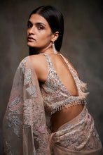 Load image into Gallery viewer, Peach Sequin Saree
