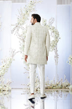 Load image into Gallery viewer, Anique Silver Open Short Sherwani Set
