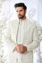 Load image into Gallery viewer, Anique Silver Open Short Sherwani Set
